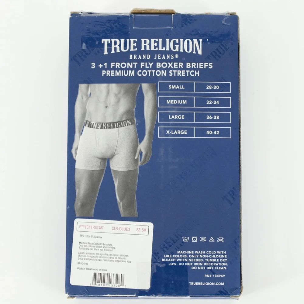 NIB True Religion 3+1 Front Fly Boxer Briefs‎